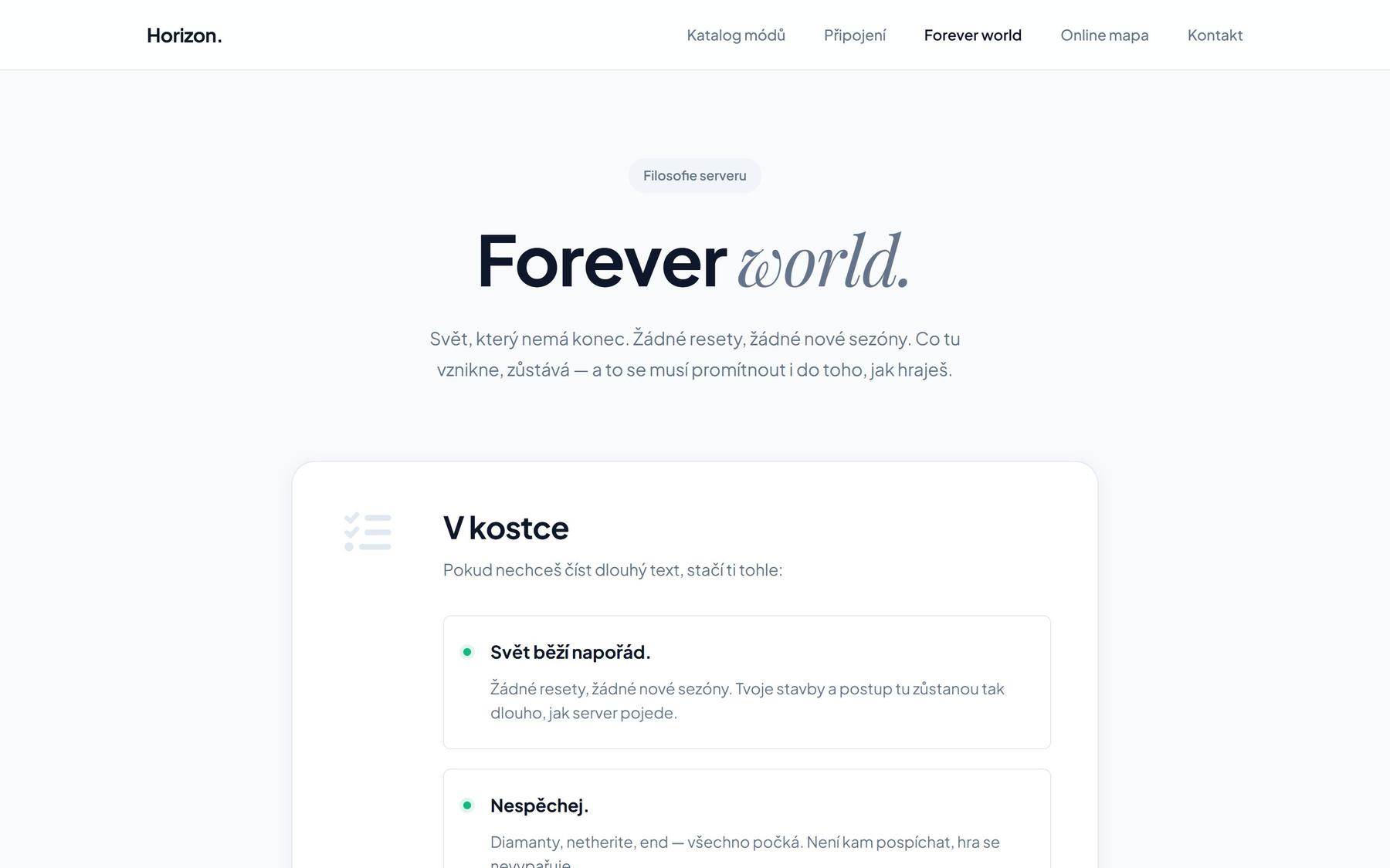 Horizon — Web · Komunita