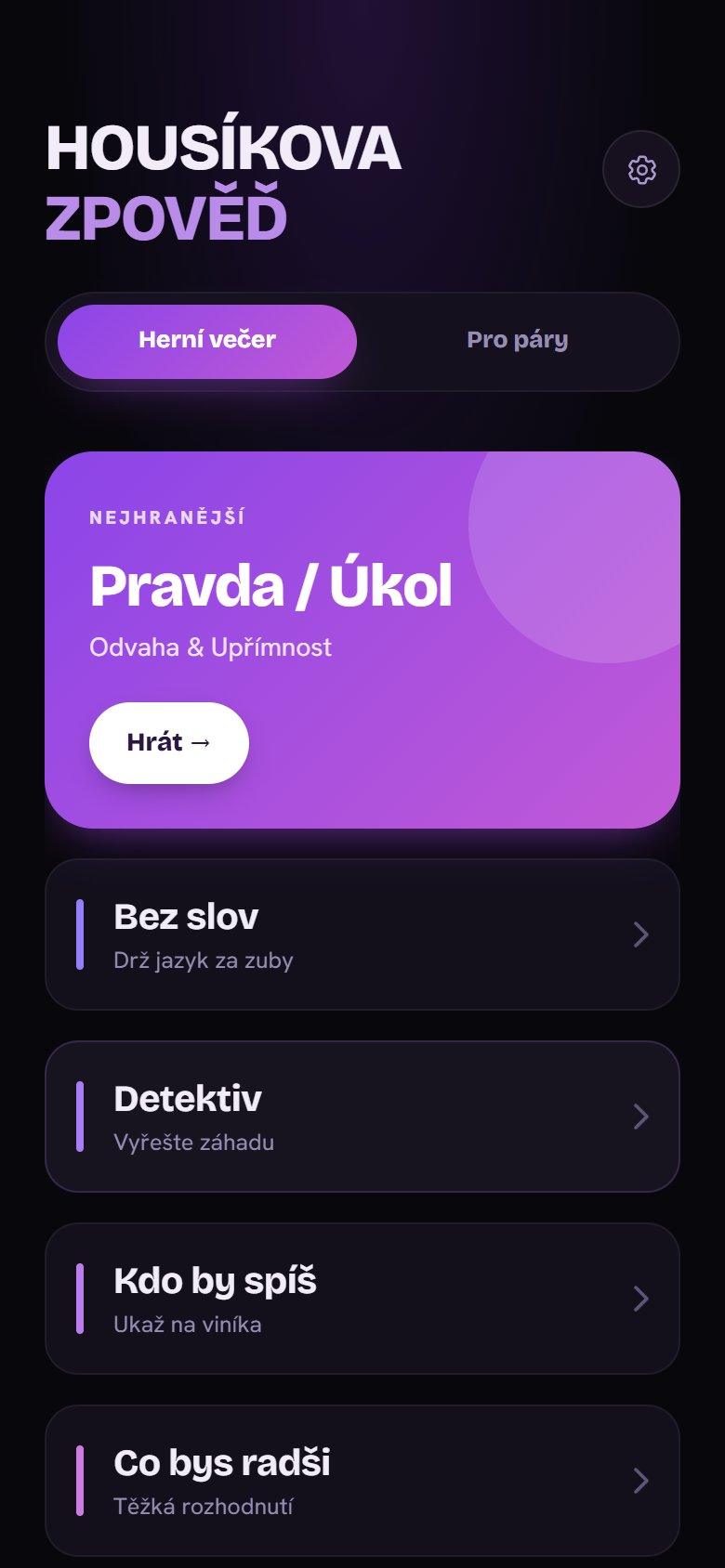 Housíkova Zpověď — Mobilní aplikace
