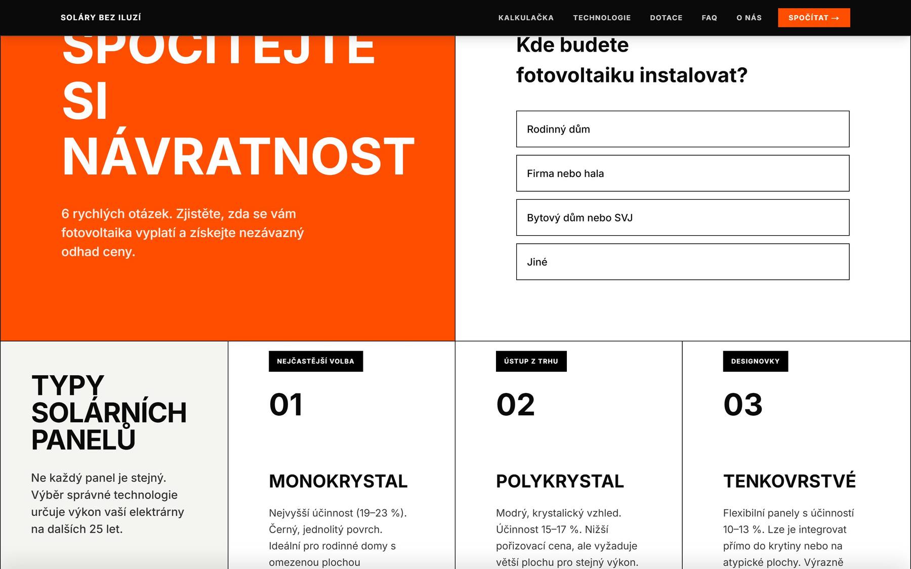 Solary bez iluzí — Web · Lead generation